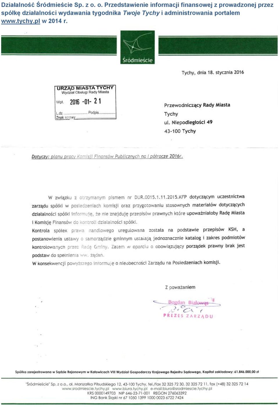 prowadzonej przez spółkę działalności wydawania