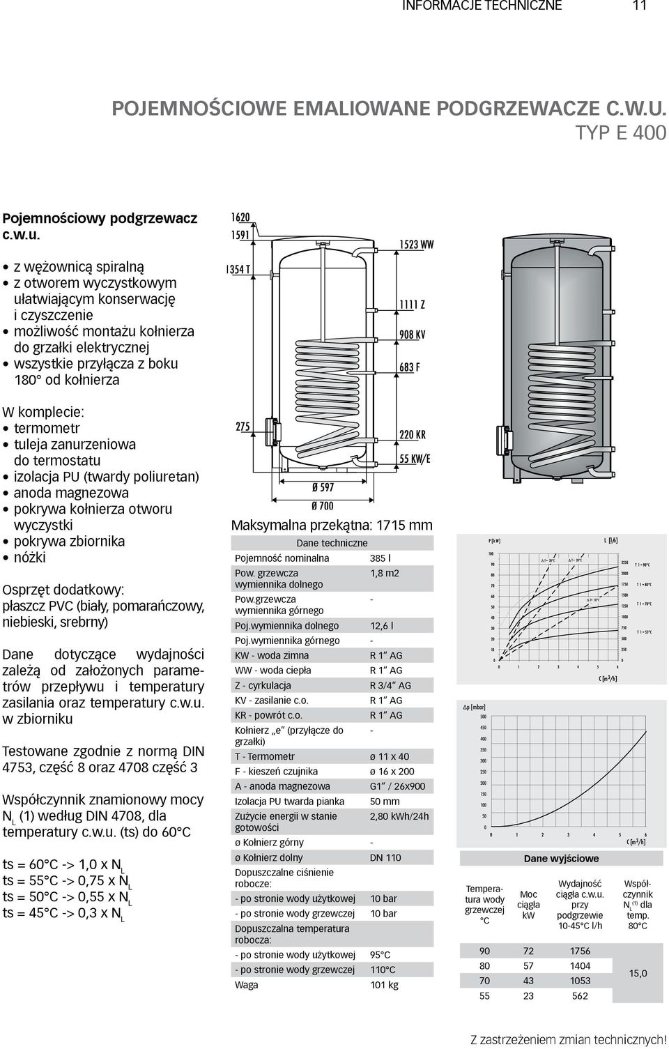 dodatkowy: płaszcz PVC (biały, pomarańczowy, niebieski, srebrny) zasilania oraz temperatury 4753, część 8 oraz 478 część 3 znamionowy mocy według DIN 478, temperatury (ts) do 6 ts = 6 -> 1, x ts = 55