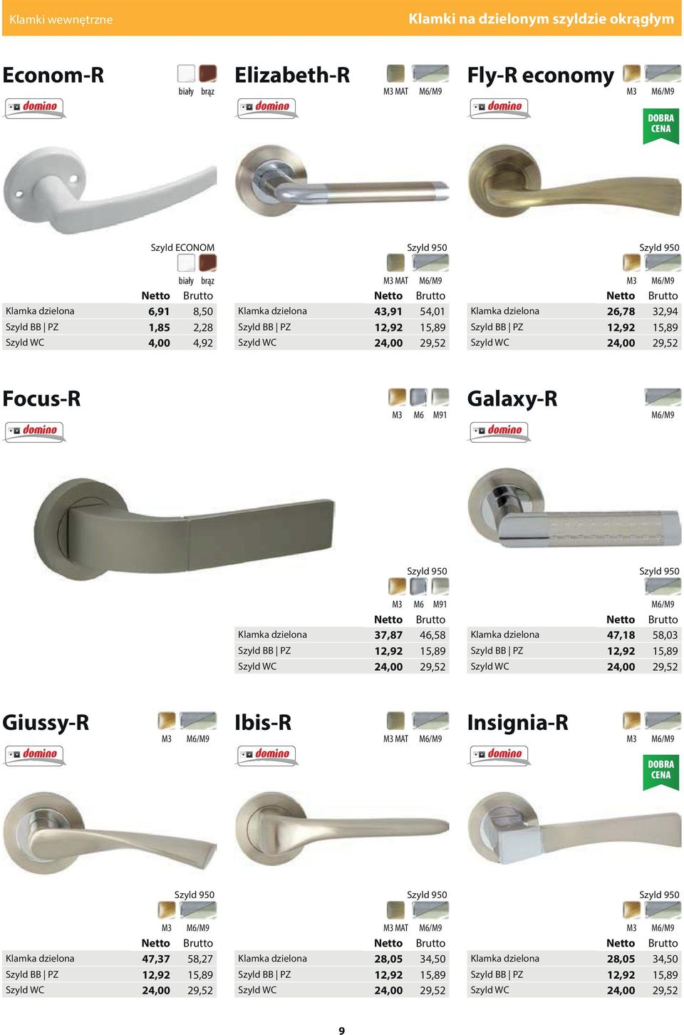 24,00 29,52 Focus-R M3 M6 1 Galaxy-R M6/ Szyld 950 Szyld 950 M3 M6 1 Klamka dzielona 37,87 46,58 Szyld BB PZ 12,92 15,89 Szyld WC 24,00 29,52 M6/ Klamka dzielona 47,18 58,03 Szyld BB PZ 12,92 15,89