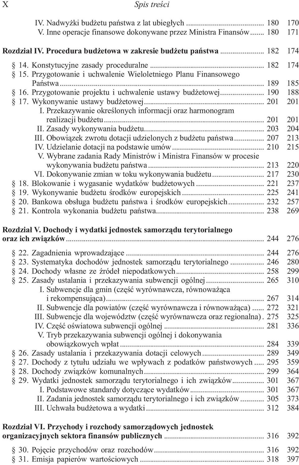 Przygotowanie projektu i uchwalenie ustawy bud etowej... 190 188 17. Wykonywanie ustawy bud etowej... 201 201 I. Przekazywanie okreœlonych informacji oraz harmonogram realizacji bud etu... 201 201 II.