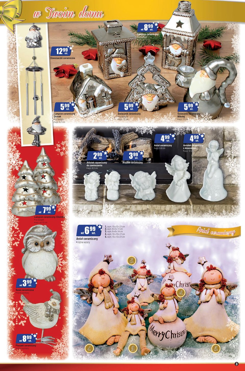 11 cm 4 Anioł ceramiczny wys. 8,6 cm 2 3 4 Aniołek ceramiczny z dzwonkiem wys.