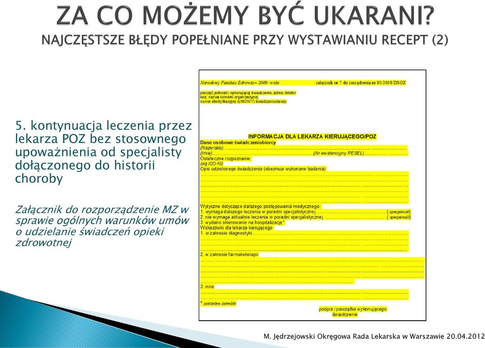 historii choroby Załącznik do rozporządzenie MZ w