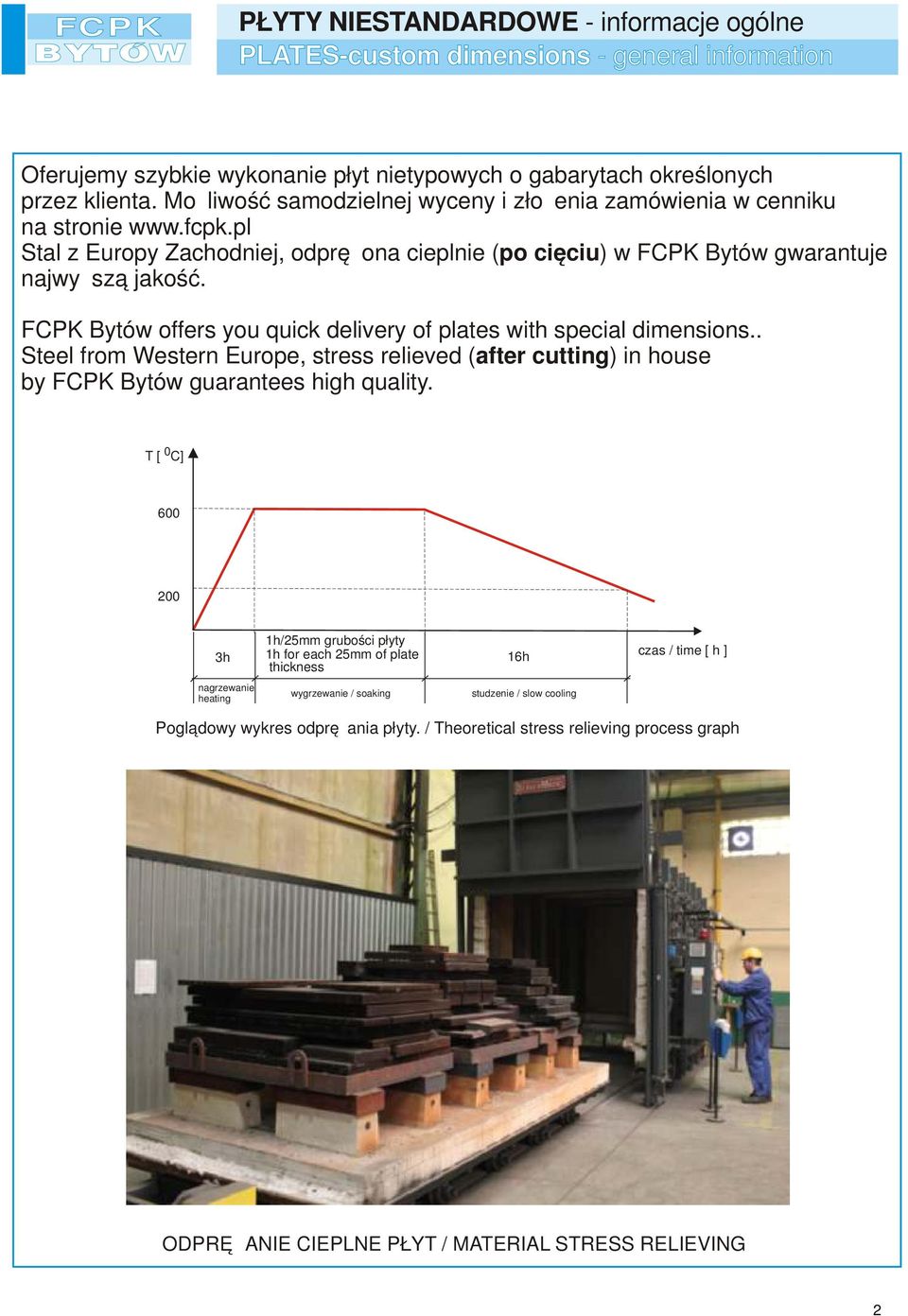 FCPK ytów offers you quick delivery of plates with special dimensions.. Steel from Western Europe, stress relieved (after cutting) in house by FCPK ytów guarantees high quality.