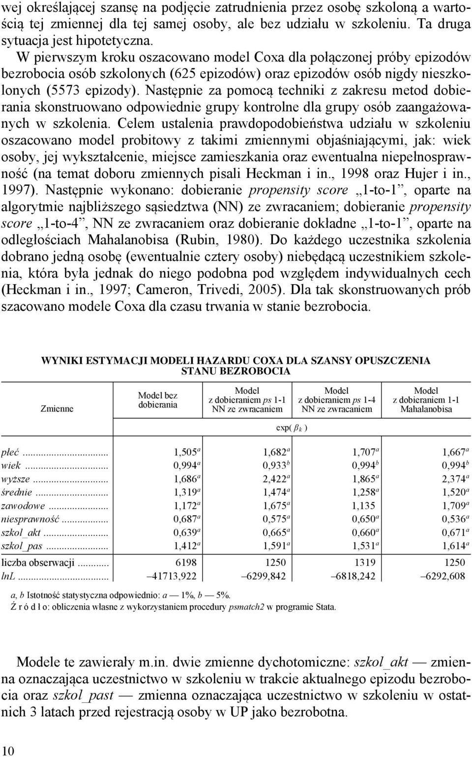 Następnie za pomocą techniki z zakresu metod dobierania skonstruowano odpowiednie grupy kontrolne dla grupy osób zaangażowanych w szkolenia.