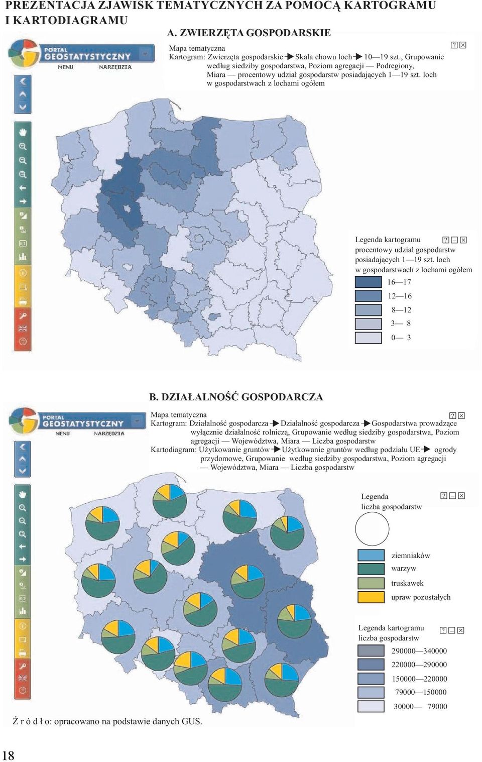 _ procentowy udział gospodarstw posiadających 1 19 szt. loch w gospodarstwach z lochami ogółem 16 17 12 16 8 12 3 8 0 3 B.