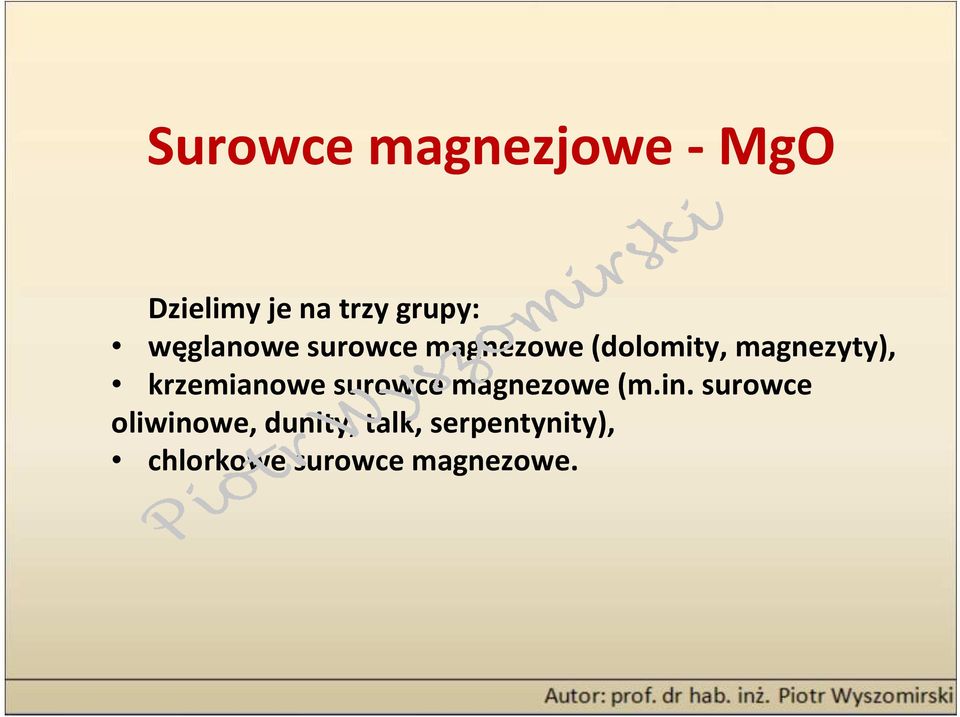 krzemianowe surowce magnezowe (m.in.