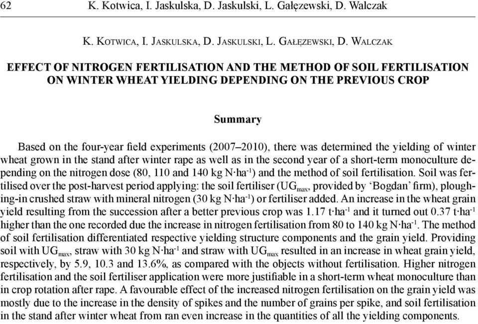 and the method of soil fertilisation.