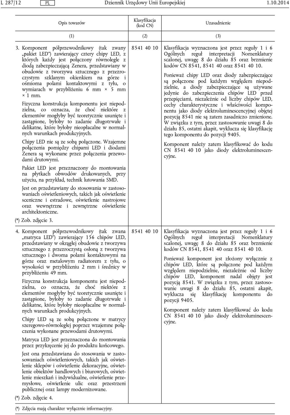 sztucznego z przezroczystym szklanym okienkiem na górze i ośmioma polami kontaktowymi z tyłu, o wymiarach w przybliżeniu 6 mm 5 mm 1 mm. Chipy LED nie są ze sobą połączone.