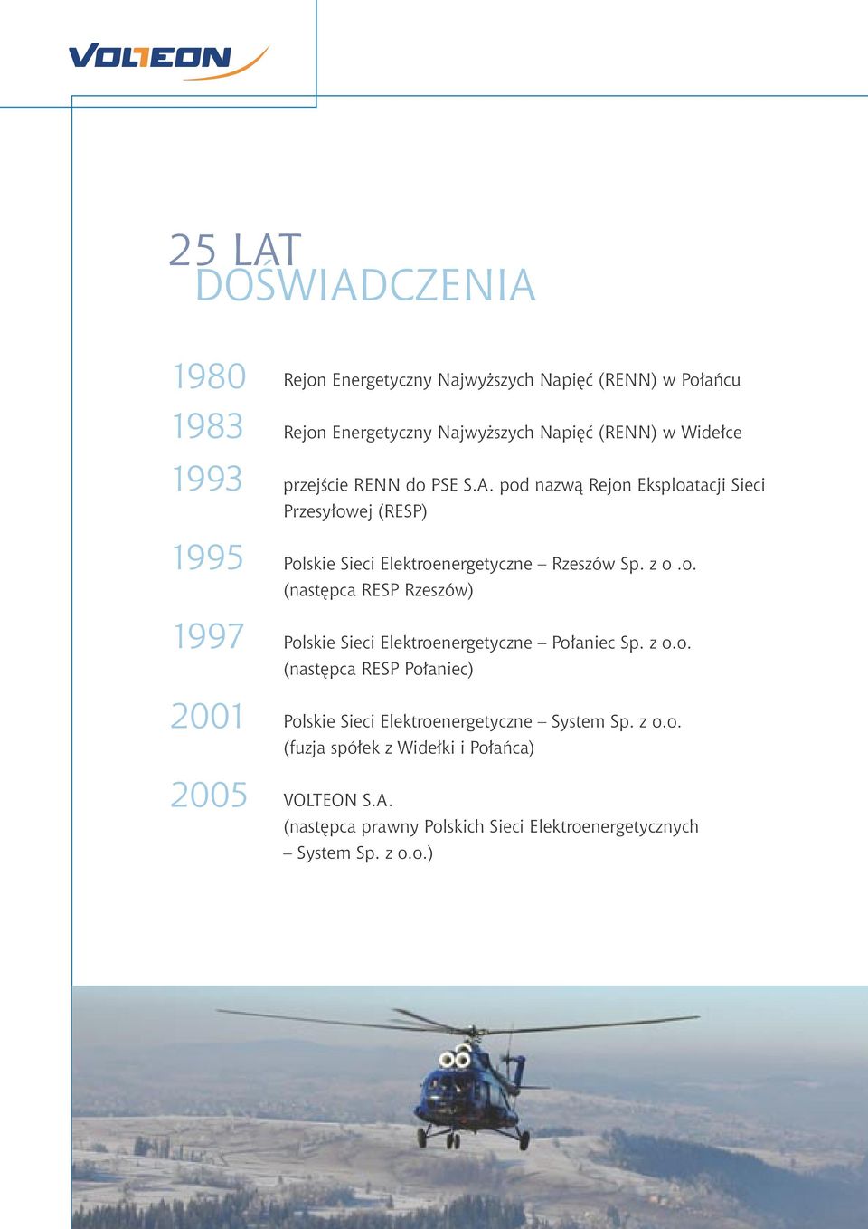 pod nazwą Rejon Eksploatacji Sieci Przesyłowej (RESP) Polskie Sieci Elektroenergetyczne Rzeszów Sp. z o.o. (następca RESP Rzeszów) Polskie Sieci Elektroenergetyczne Połaniec Sp.