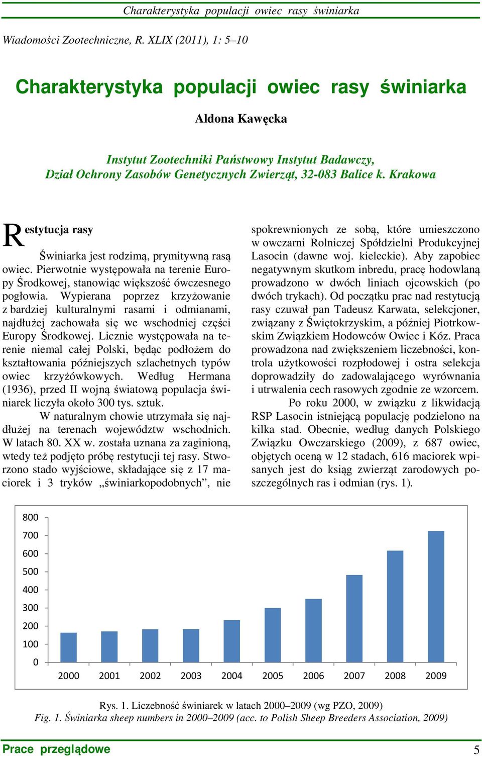 Krakowa R estytucja rasy Świniarka jest rodzimą, prymitywną rasą owiec. Pierwotnie występowała na terenie Europy Środkowej, stanowiąc większość ówczesnego pogłowia.