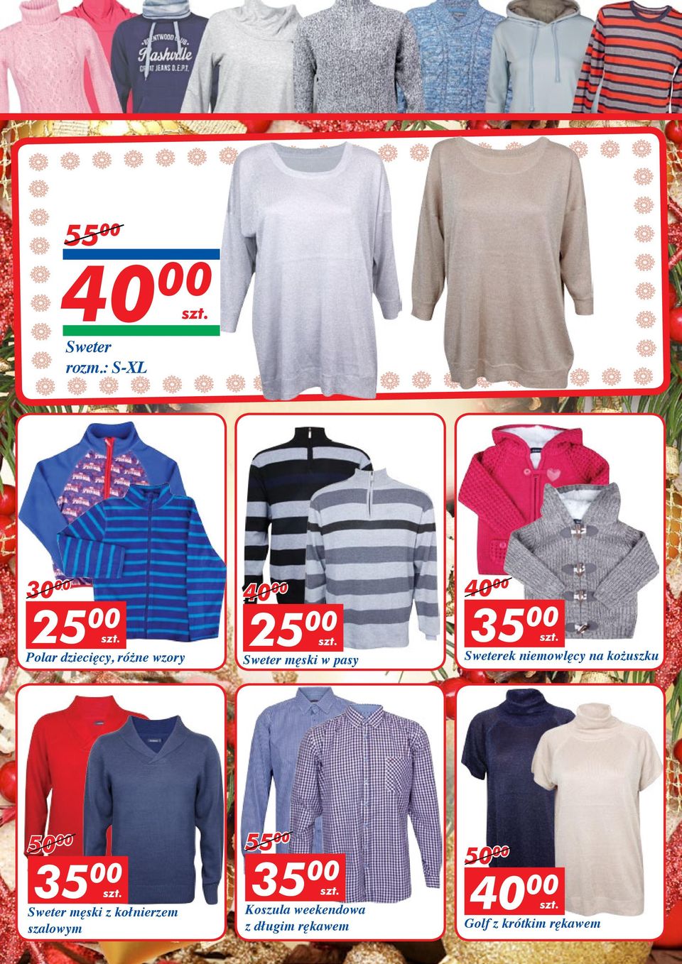 męski w pasy 40 35 Sweterek niemowlęcy na kożuszku 50 35