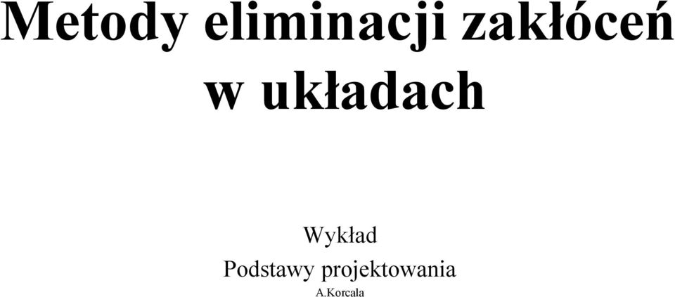 Wykład Podstawy