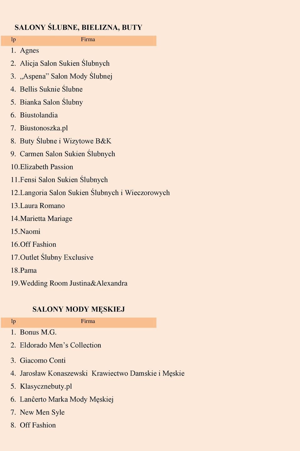 Salony ślubne Bielizna Buty Pdf