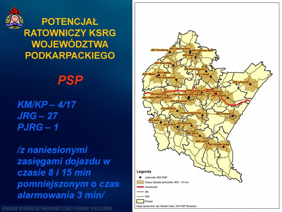 /z naniesionymi zasięgami dojazdu w czasie