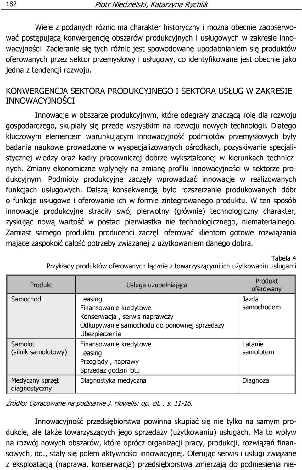 KONWERGENCJA SEKTORA PRODUKCYJNEGO I SEKTORA USŁUG W ZAKRESIE INNOWACYJNOŚCI Innowacje w obszarze produkcyjnym, które odegrały znaczącą rolę dla rozwoju gospodarczego, skupiały się przede wszystkim