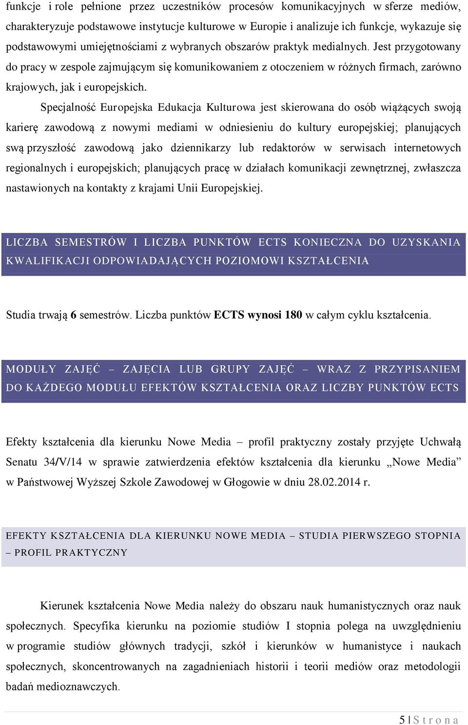 Specjalność Europejska Edukacja Kulturowa jest skierowana do osób wiążących swoją karierę zawodową z nowymi mediami w odniesieniu do kultury europejskiej; planujących swą przyszłość zawodową jako