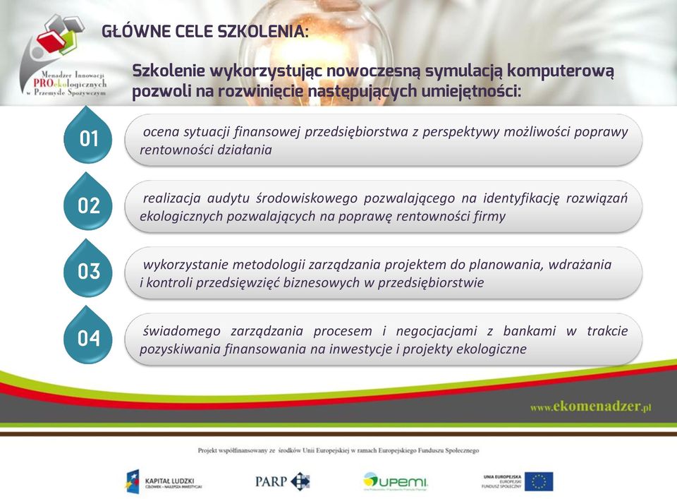 rozwiązań ekologicznych pozwalających na poprawę rentowności firmy wykorzystanie metodologii zarządzania projektem do planowania, wdrażania i kontroli