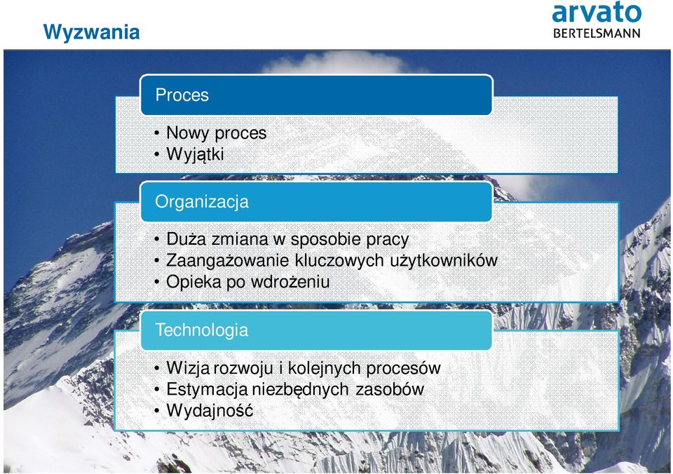 wdrożeniu Technologia Wizja rozwoju i kolejnych procesów