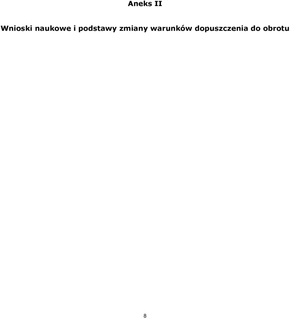 zmiany warunków