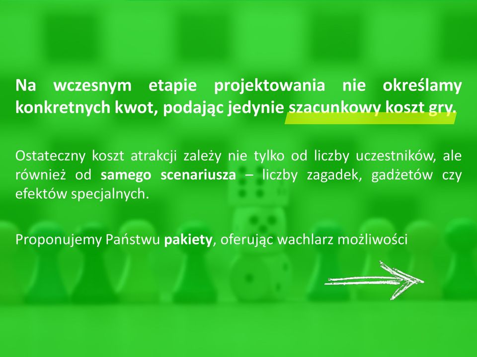 Ostateczny koszt atrakcji zależy nie tylko od liczby uczestników, ale również