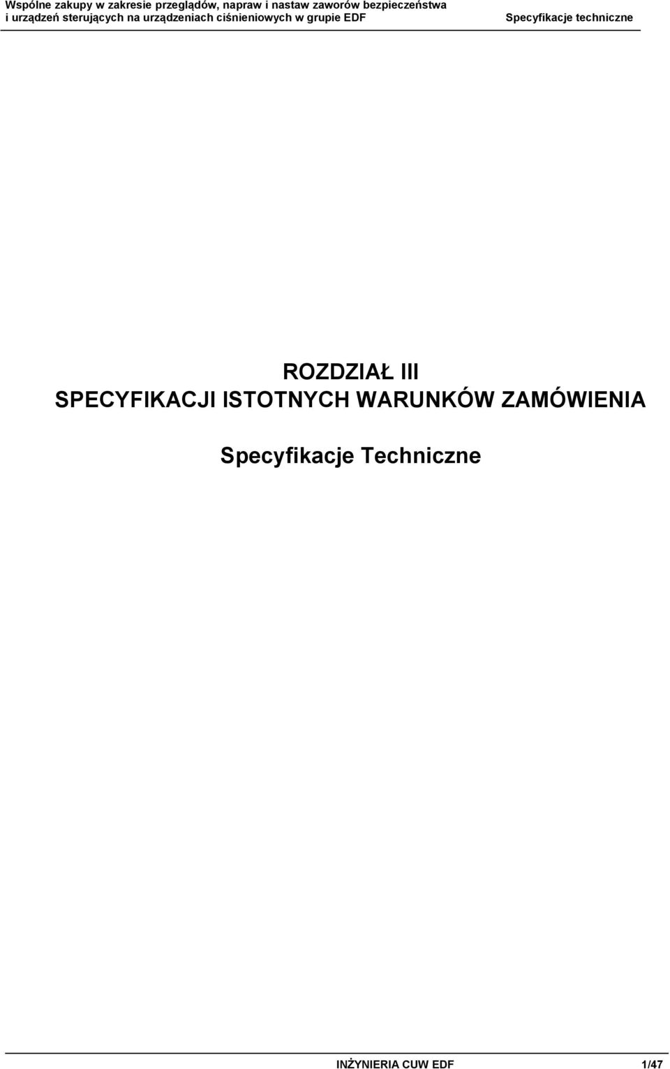 ZAMÓWIENIA Specyfikacje