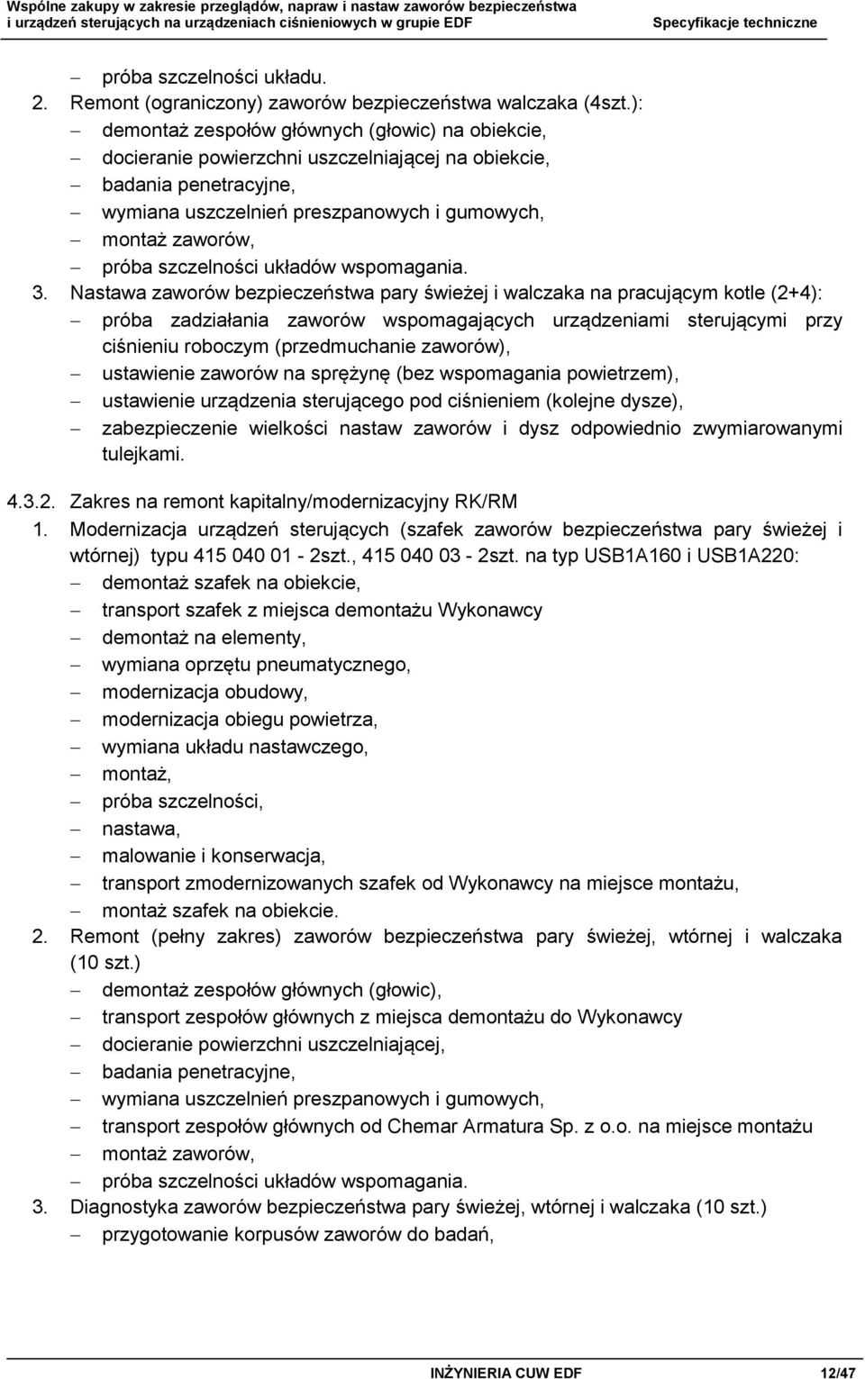 szczelności układów wspomagania. 3.