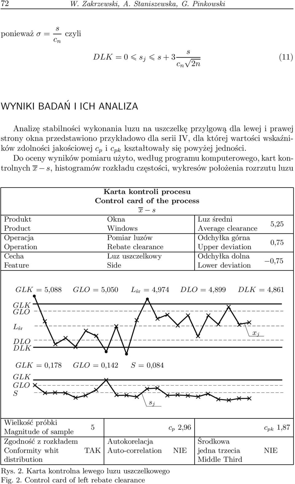 dla serii IV, dla której wartości wskaźnikówzdolnościjakościowejc p ic pk kształtowałysiępowyżejjedności.