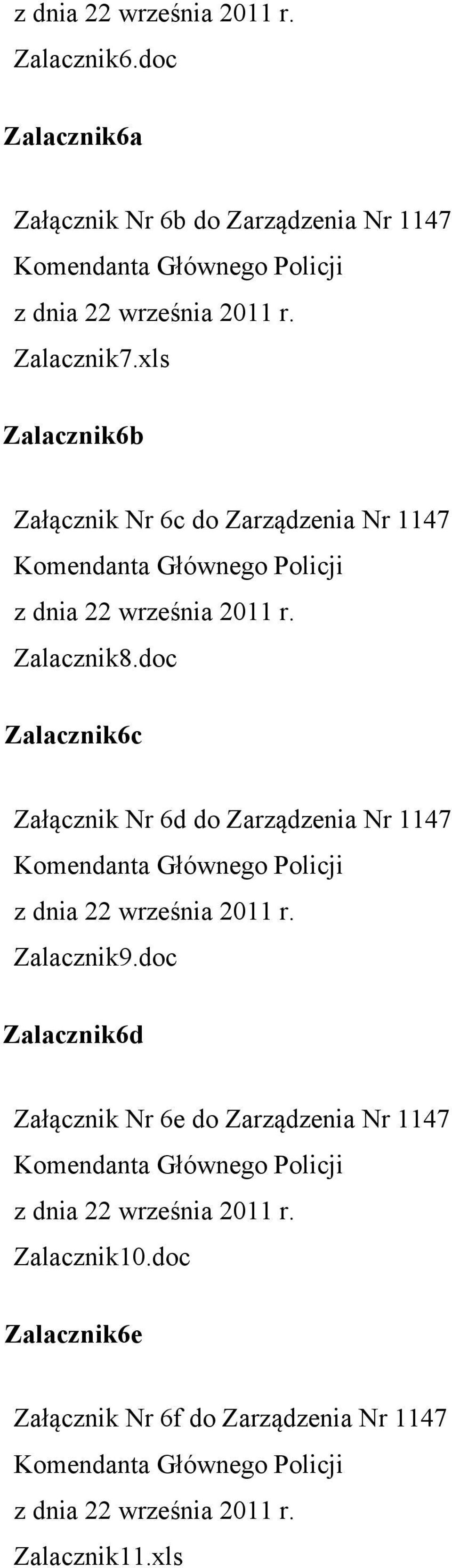 doc Zalacznik6c Załącznik Nr 6d do Zarządzenia Nr 1147 Zalacznik9.