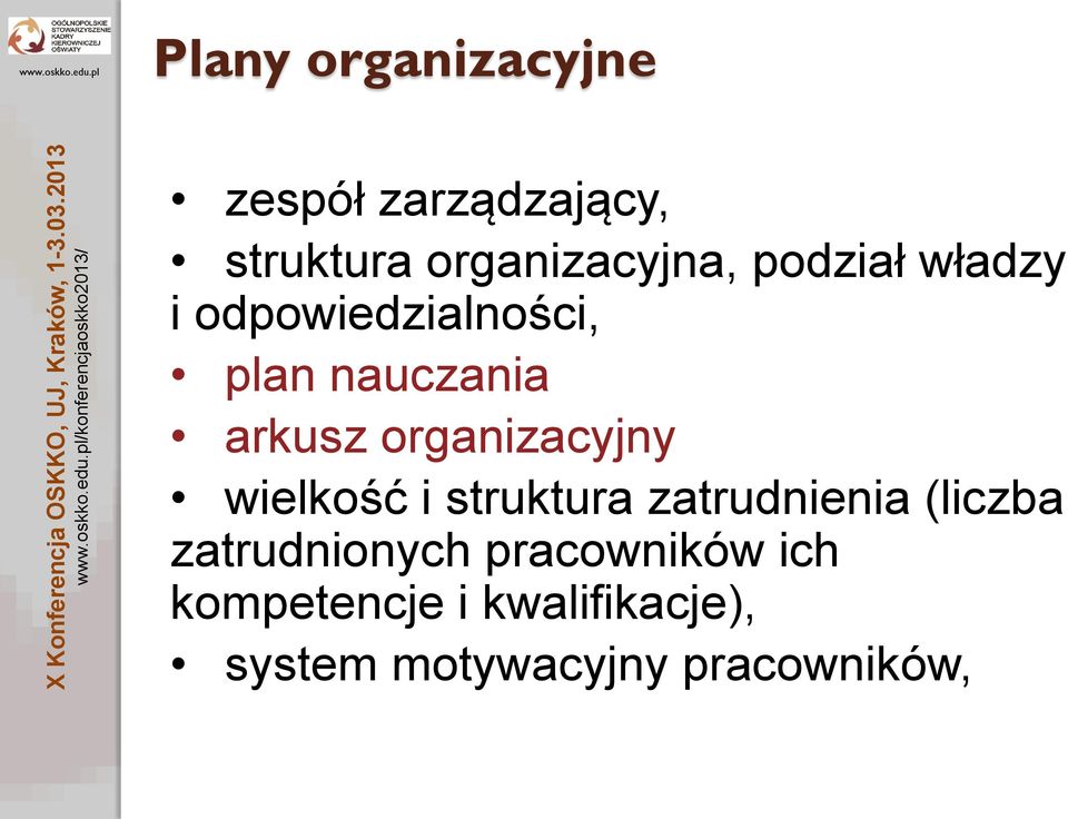 organizacyjny wielkość i struktura zatrudnienia (liczba zatrudnionych