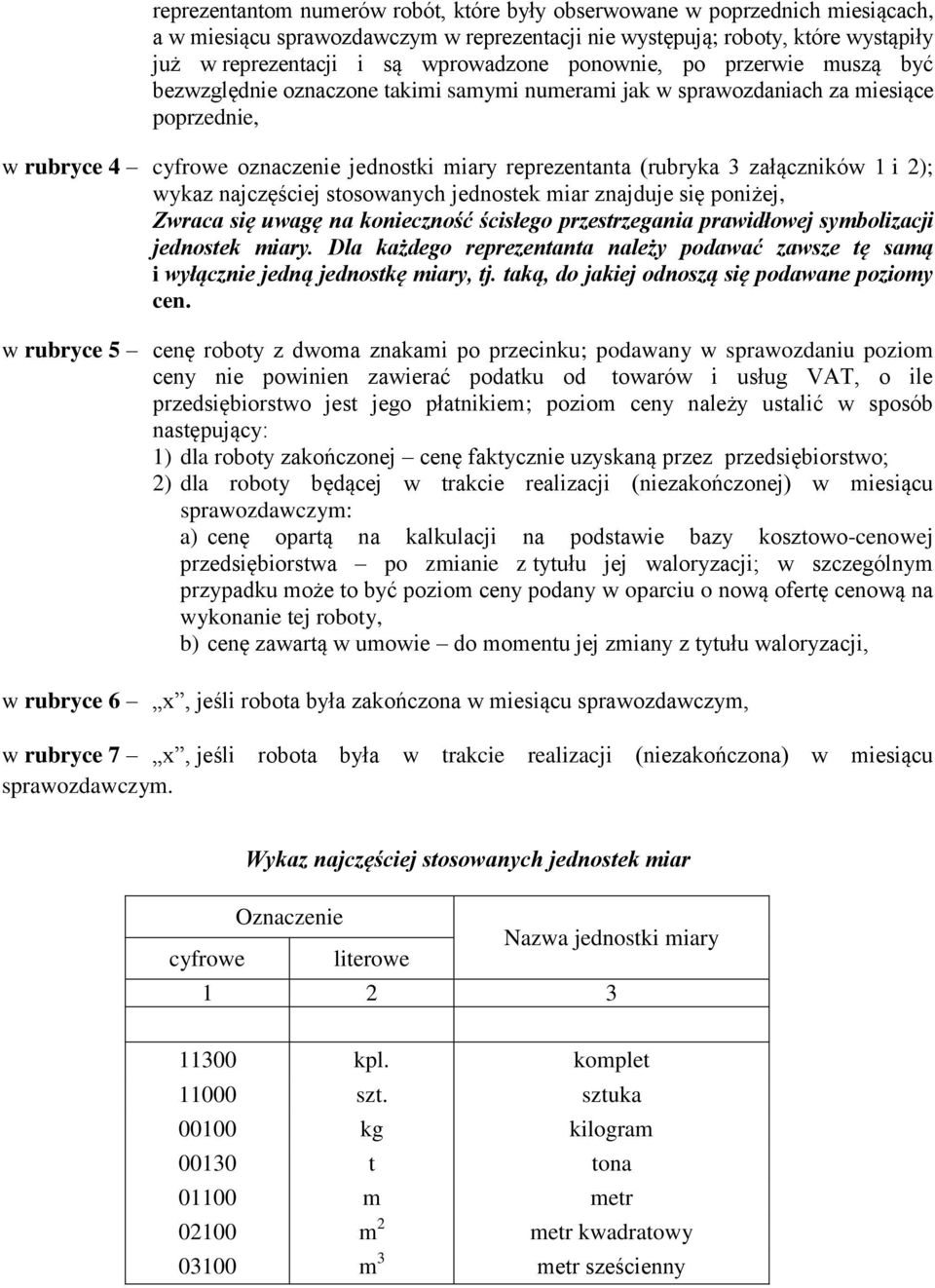 załączników 1 i 2); wykaz najczęściej stosowanych jednostek miar znajduje się poniżej, Zwraca się uwagę na konieczność ścisłego przestrzegania prawidłowej symbolizacji jednostek.