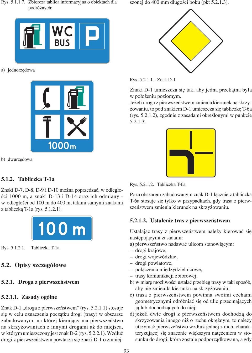 kieruj¹cy ma pierwszeñstwo na skrzy owaniach z innymi drogami a do miejsca, w którym umieszczony jest znak D-2 (rys. 5.2.2.1).