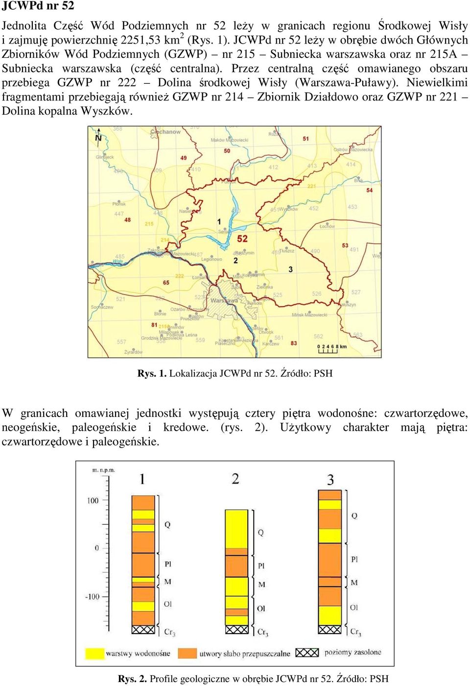 Przez centralną część omawianego obszaru przebiega GZWP nr 222 Dolina środkowej Wisły (Warszawa-Puławy).