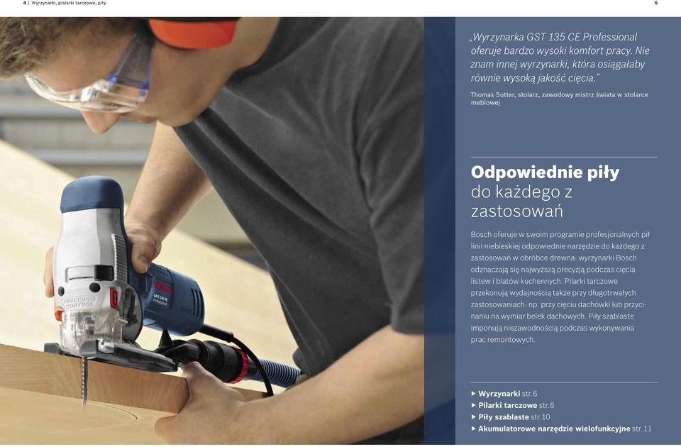 do każdego z zastosowań w obróbce drewna: wyrzynarki Bosch odznaczają się najwyższą precyzją podczas cięcia listew i blatów kuchennych.