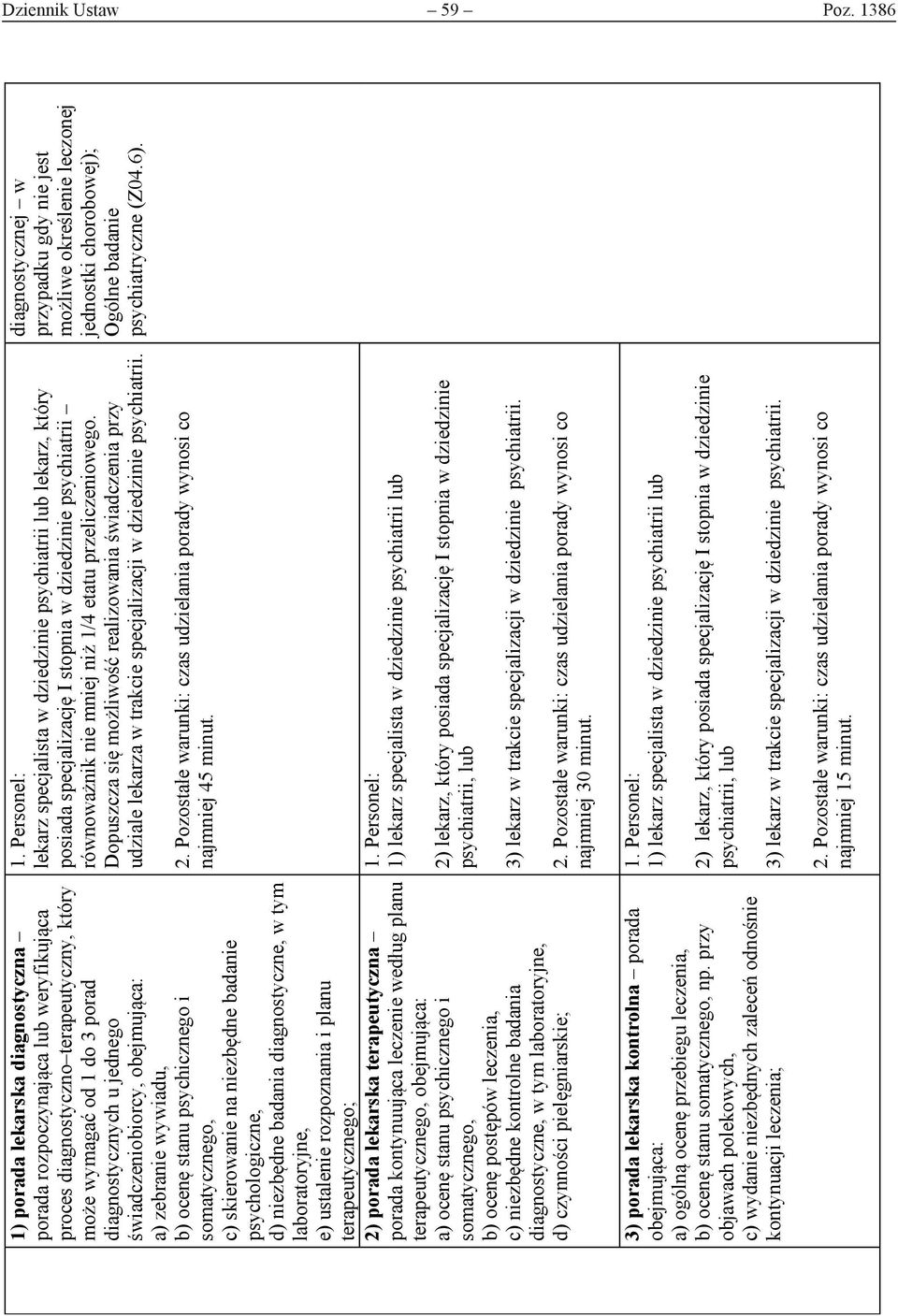 obejmująca: a) zebranie wywiadu, b) ocenę stanu psychicznego i somatycznego, c) skierowanie na niezbędne badanie psychologiczne, d) niezbędne badania diagnostyczne, w tym laboratoryjne, e) ustalenie