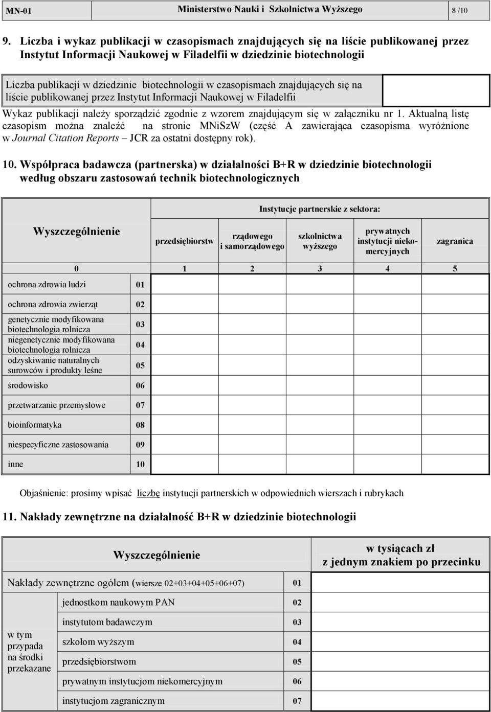 biotechnologii w czasopismach znajdujących się na liście publikowanej przez Instytut Informacji Naukowej w Filadelfii Wykaz publikacji należy sporządzić zgodnie z wzorem znajdującym się w załączniku