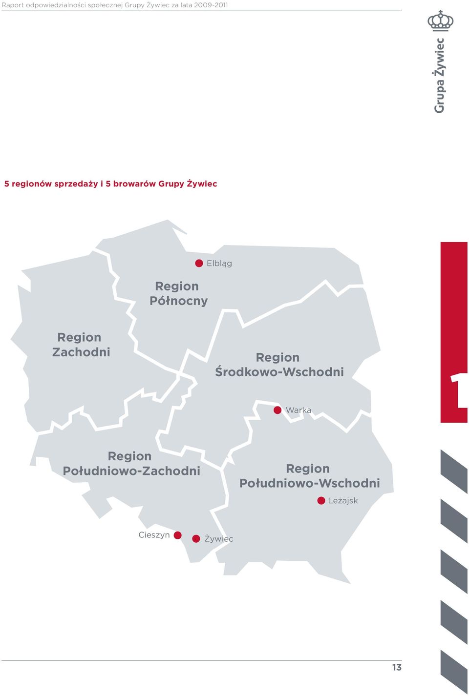 Elbląg Region Zachodni Region Środkowo-Wschodni Warka Region