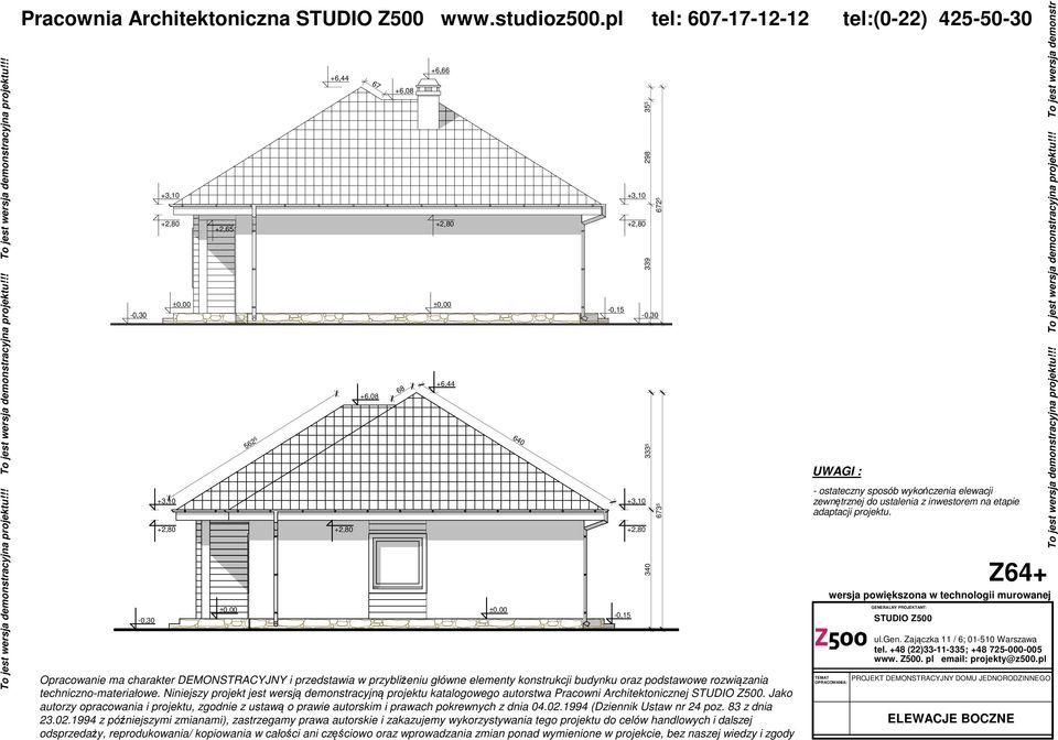 Niniejszy projekt jest wersją demonstracyjną projektu katalogowego autorstwa Pracowni rchitektonicznej.