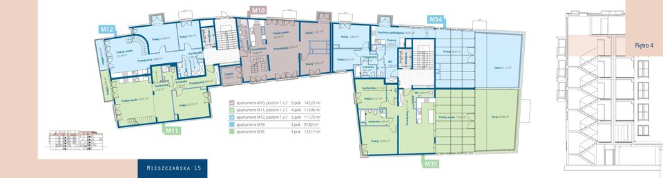 m 2 WC 1,66 m 2 WC 2,89 m 2 M34 38,25 m 2 Taras 41,71 m 2 Piętro 4 +aneks 42,41 m 2 M11 16,52 m 2 2p 2p 2p apartament M10, poziom 1 z 2 6 pok 143,23 m 2 apartament M11, poziom 1 z 2 4 pok 114,96