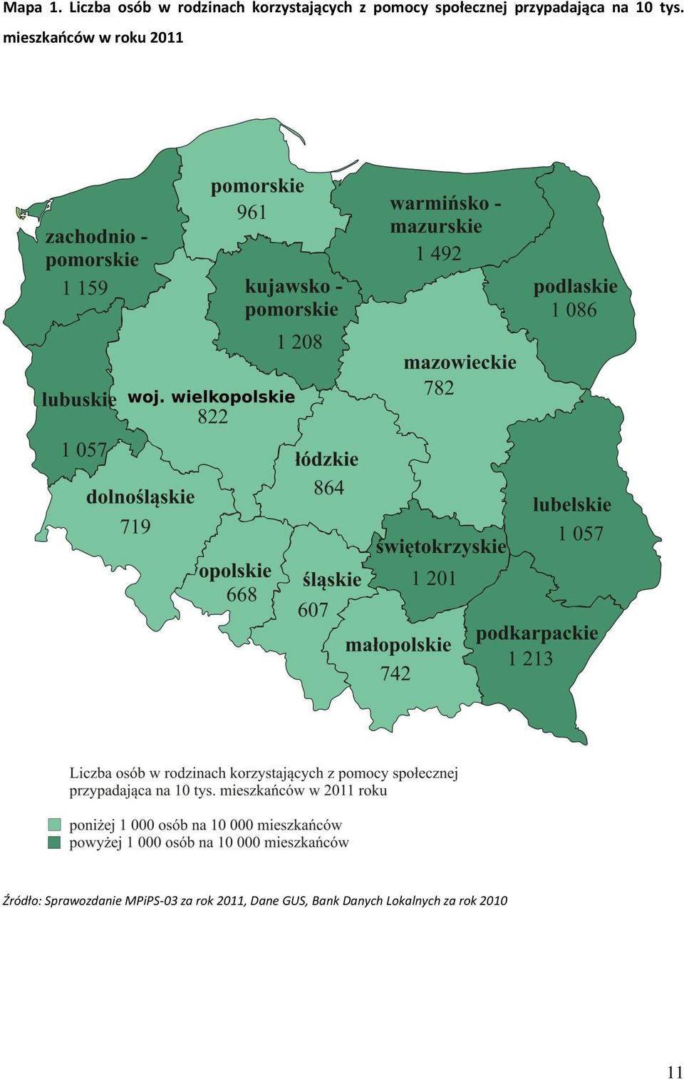 społecznej przypadająca na 10 tys.