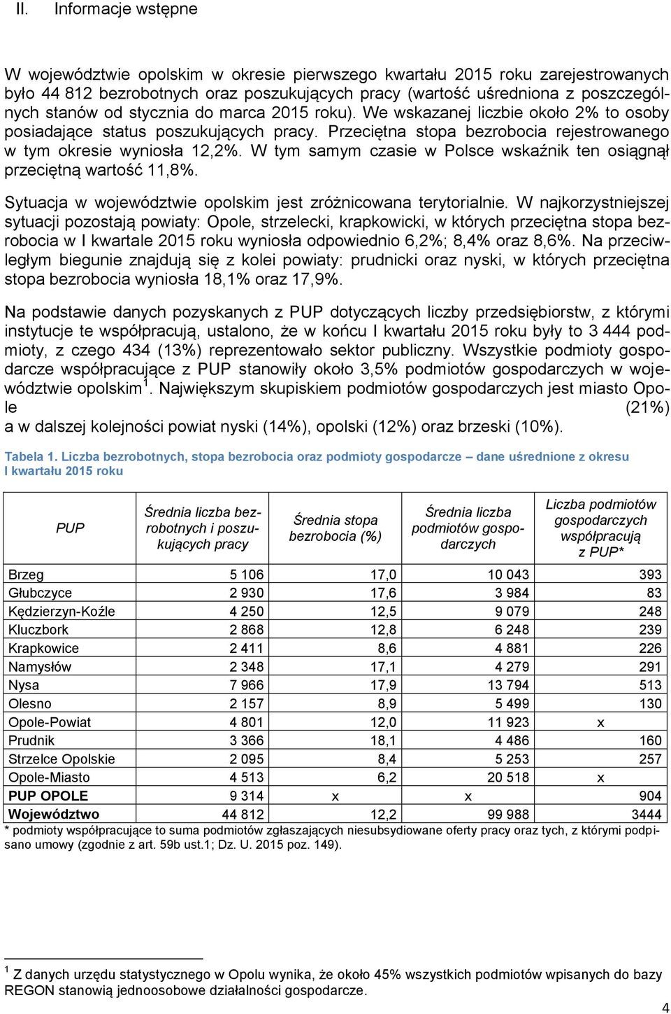 W tym samym czasie w Polsce wskaźnik ten osiągnął przeciętną wartość 11,8%. Sytuacja w województwie opolskim jest zróżnicowana terytorialnie.