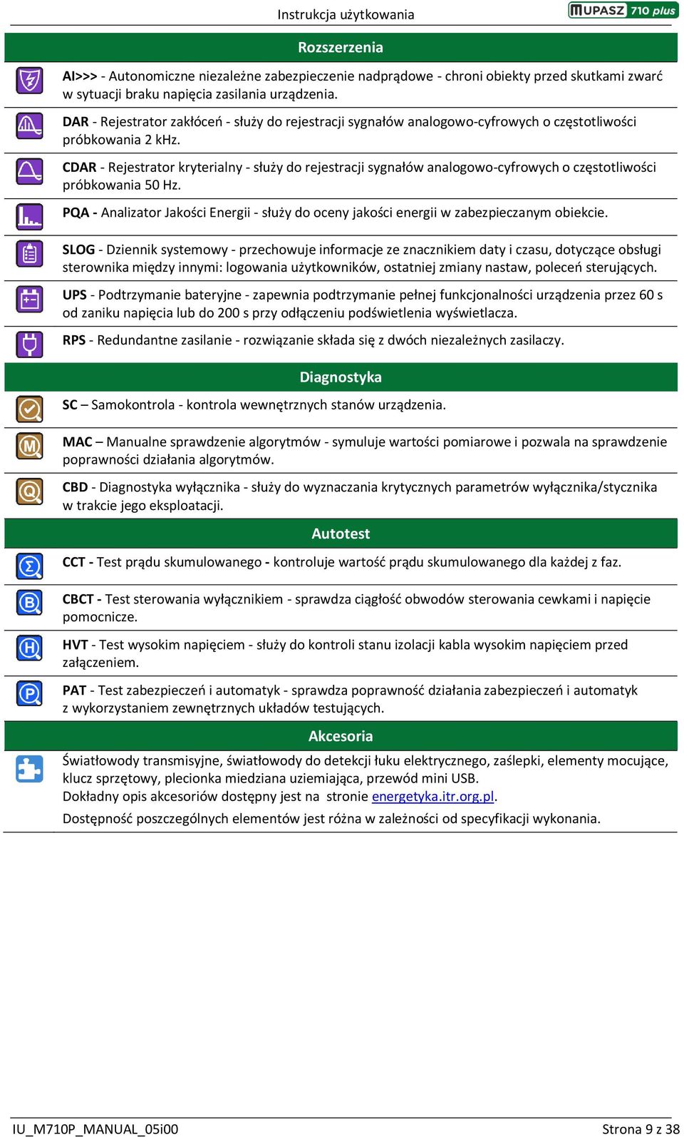 CDAR - Rejestrator kryterialny - służy do rejestracji sygnałów analogowo-cyfrowych o częstotliwości próbkowania 50 Hz.