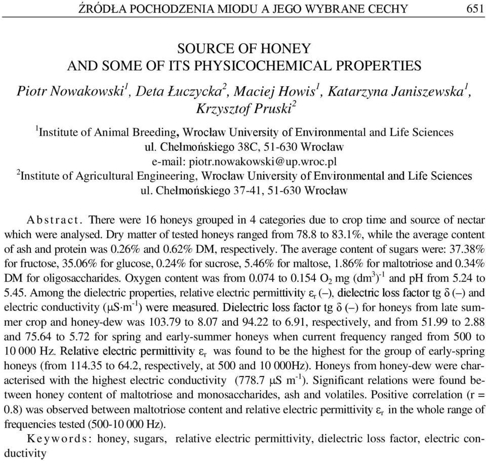 pl 2 Institute of Agricultural Engineering, Wrocław University of Environmental and Life Sciences ul. Chełmońskiego 37-41, 51-630 Wrocław Abstract.