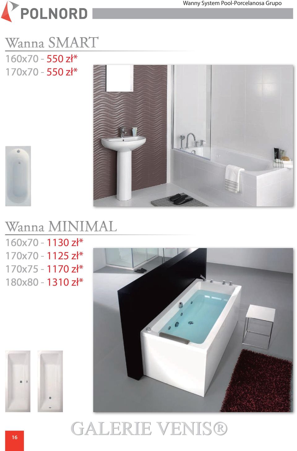 zł* Wanna MINIMAL 160x70-1130 zł*