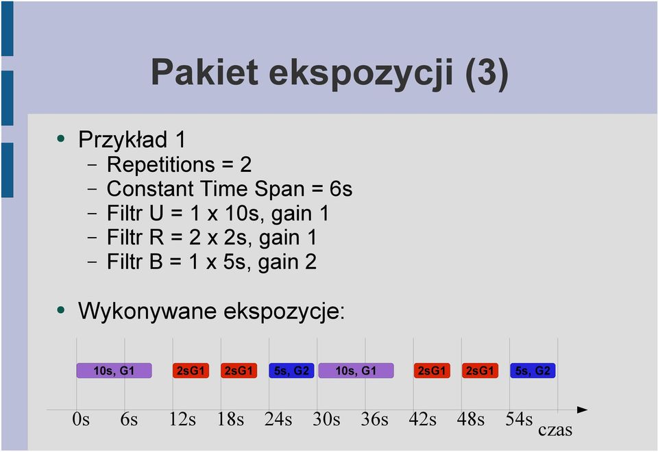 Filtr B = 1 x 5s, gain 2 Wykonywane ekspozycje: 10s, G1 2sG1 2sG1