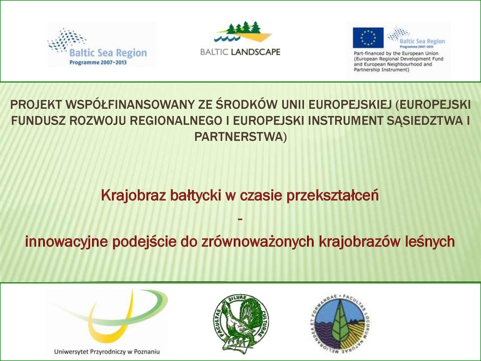 INSTRUMENT SĄSIEDZTWA I PARTNERSTWA) Krajobraz bałtycki w