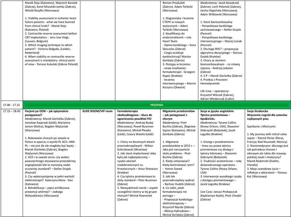 When viability or contractile reserve assessment is mandatory- clinical point of view - Tomasz Kukulski (Zabrze 17.00-17.15 PRZERWA 17.15 18.45 Pacjent po OZW jak optymalnie postępować?