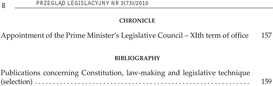 Publications concerning Constitution, law-making and legislative