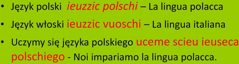italiana Uczymy się języka polskiego uceme
