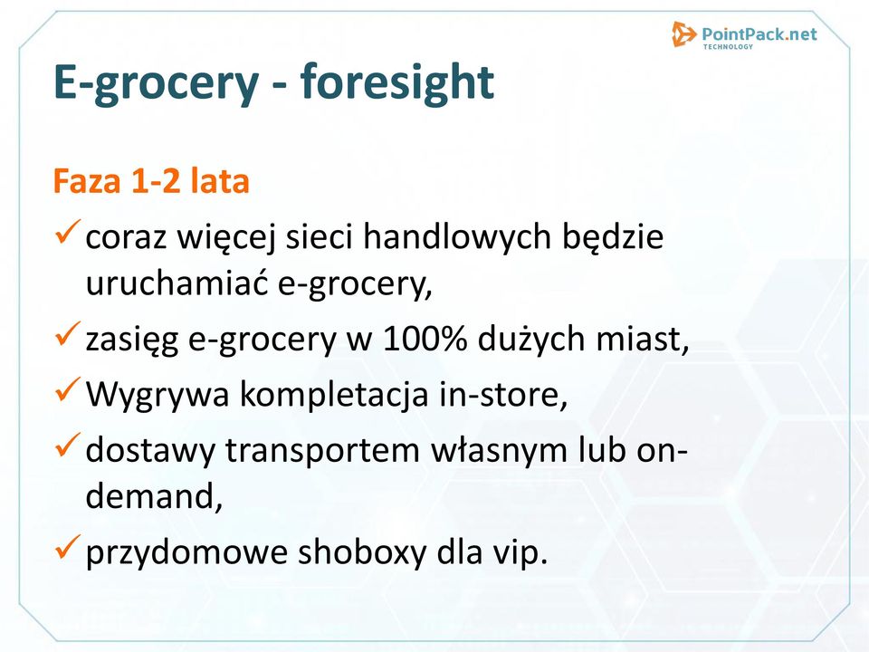 w 100% dużych miast, Wygrywa kompletacja in-store,