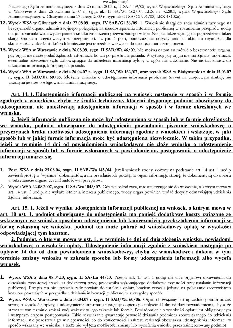 IV SAB/Gl 36/09. 1.